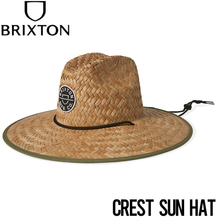 楽天市場】ストローハット 麦わら帽子 BRIXTON ブリクストン CREST SUN 