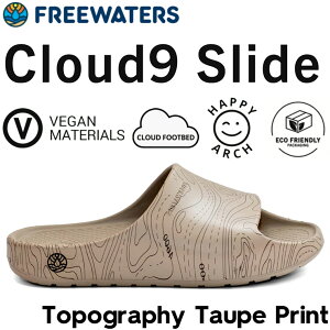 FREEWATERS �t���[�E�H�[�^�[�X ���J�o���[�T���_�� �����Y �V�����[�T���_�� Cloud9 Slide Topography Taupe Print �X���C�h�T���_�� Cloud9�t�b�g�x�b�h 2026NEW���f�� ���{�㗝�X���K�i
