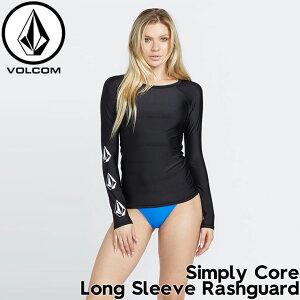 VOLCOM {R HR womens EBY bVK[h Simply Core Long Sleeve Rashguard O0312301-BLK {㗝XKi