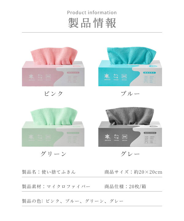 楽天市場】【速攻キレイ！】マイクロファイバークロス 使い捨てクロス 