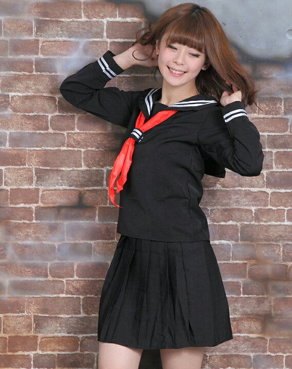 楽天市場】セーラー服 コスプレ ハロウィン 冬服 長袖 ブラック 