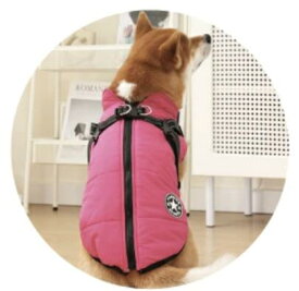 犬 暖かい ベスト【ハーネス付きで着せやすい】アウター ファスナー フリース ハーネス 背中 開き ダウンベスト 犬の服 犬服 いぬ 袖なし 防寒 冬 小型犬 中型犬 大型犬 撥水 寒さ対策 冬服 取り付け簡単 雪 春服 秋服 冬服 レインコート 定形外送料無料