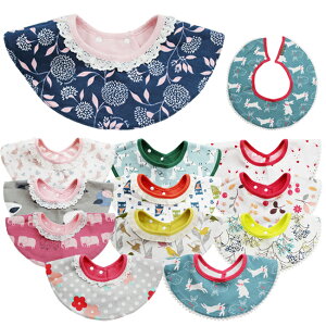 やわらかコットン 360度 ラウンド スタイ オシャレ 丸型 襟 ベビー ビブ よだれかけ1枚【ネコポス可】 子供服専門店 おしゃれ かわいい ギフト プレゼント 内祝い 幼稚園 保育園 入園入学 通