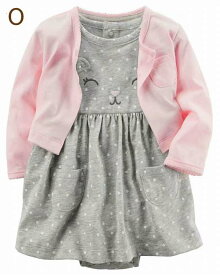 訳あり アウトレット カーターズ Carter's カーディガン 半袖 ロンパース ワンピース 2点セット ベビー服 女の子 6m 9m 12m 18m 24m【ロンパース 通園