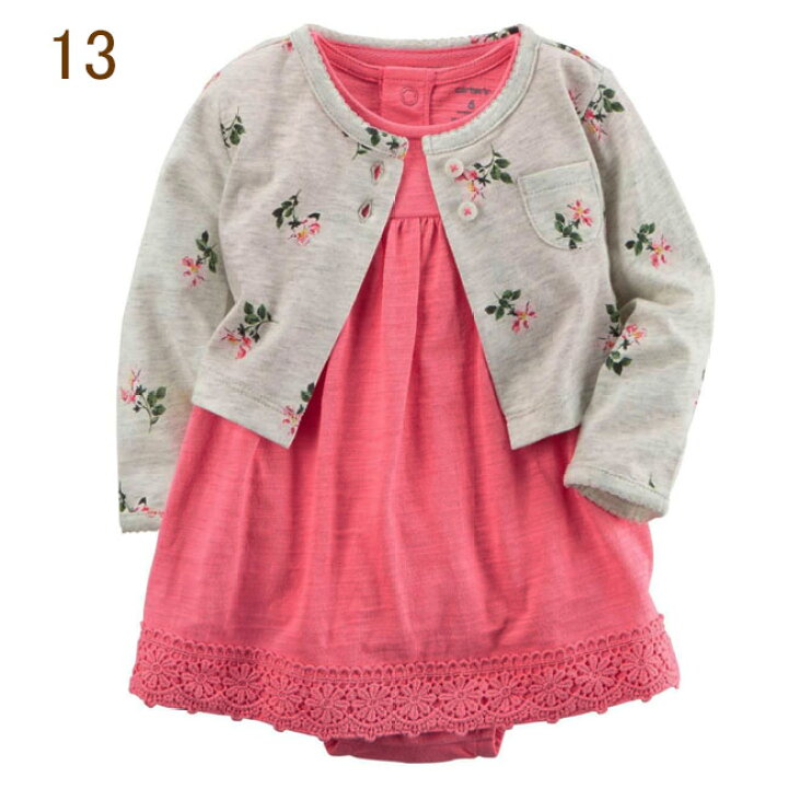 カーターズ Carter S カーディガン 半袖ロンパース ワンピース 2点セット ベビー服 女の子 並行輸入品 直営店