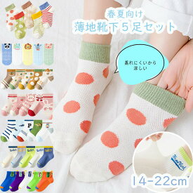 春夏用 メッシュ 通気性 薄手 子供 靴下 ショート 5足セット ソックス キッズ 男の子 女の子 涼しい 蒸れにくい 14 15 16 17 18 19 20 21 22cm 子ども こども ジュニア くつ下 通園 通学 運動会 目立つ ネオン 入園準備 登園 通園 通学 新生活 春柄 春色 かわいい ギフト