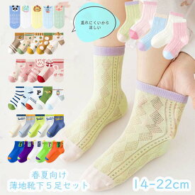 春夏用 メッシュ 通気性 薄手 子供 靴下 ショート 5足セット ソックス キッズ 男の子 女の子 涼しい 蒸れにくい 14 15 16 17 18 19 20 21 22cm 子ども こども ジュニア くつ下 通園 通学 運動会 目立つ ネオン 入園準備 登園 通園 通学 新生活 春柄 春色 かわいい ギフト