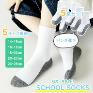 子供 パンダソックス スクール 靴下 5足組 汚れ 目立たない 男児 女児 キッズ 白 無地 クルー キッズ ジ…
