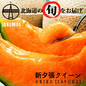 新夕張クイーン(レッド系) 小玉2玉入 2.6kg以上【送料無料】夕張 栗山町 北海道産 産地直送 北海道メロン 赤肉メロン 贈り物 果物 お祝い フルーツ 残暑見舞い ギフト プレゼント 秋メロン