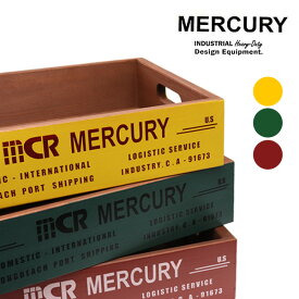 マーキュリー/MERCURY ウッドクレート レッド イエロー オリーブ ME058 リニューアル カフェ キッチン雑貨 木製 キャンプ アメリカン雑貨 アウトドア ガレージ おしゃれ 作業用 おもちゃ箱 収納【あす楽】【送料無料】