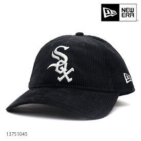 ニューエラ/NEW ERA 13751045 9TWENTY MLB Corduroy コーデュロイ シカゴ・ホワイトソックス ブラック 920 サイズ調整可能 アジャスタブル キャップ 帽子 ユニセックス メンズ レディース【ネコポス発送】