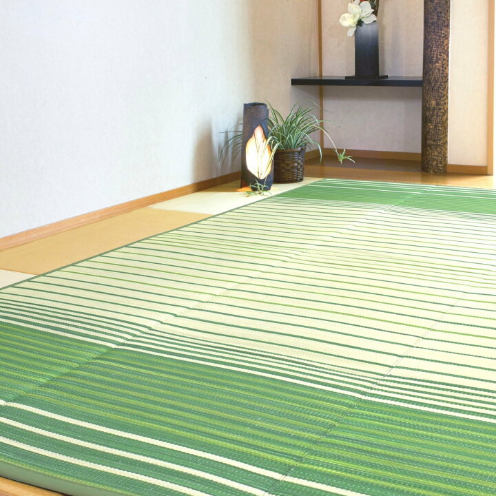 楽天市場】い草ラグ （葉山） 厚手 グリーン ブルー ふっくらウレタン 