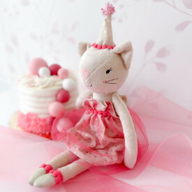 MON AMI ねこ ぬいぐるみ ピア パーティー キティ ピンク ドレス 三角帽子 キラキラ お人形 プレゼント LD1079 モナミ Lulumina ルルミイナ