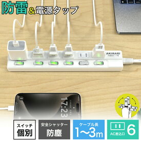 電源タップ 1m 2m 3m LED個別スイッチ付 おしゃれ ホワイト 節電 雷ガード トラッキング防止 感電対策 延長コード 3m 1500W ほこり防止 3メートル 延長コード PSE認