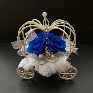 リングピロー ティアラのついたカボチャの馬車のリングピロー ウェディング ブライダル アーティフィシャルフラワー ギフト 電報 結婚式 金婚式 銀婚式 リングピロー 祝電 結婚式 結婚祝い