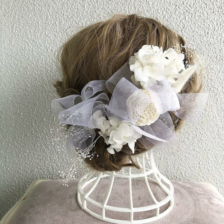 楽天市場】フラワーヘアアクセサリー ホワイトウェディング 髪飾り 