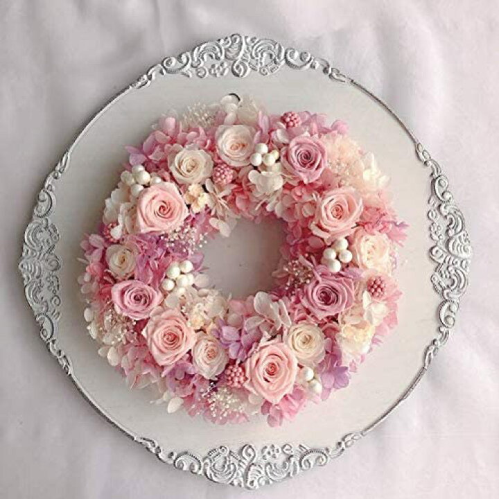 楽天市場 ピンクの紫陽花と薔薇のリース プリザーブドフラワー ドライフラワー ナチュラルリース ウェディング 海外挙式 ガーデンウェディング ウェディングブーケ ブライダル 花嫁 誕生日 発表会 サイズ 直径約cm 奥行約6cm Lulu S 1472 Lulu S ルルズ Lulu S