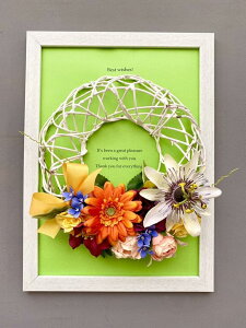 Vitamin flower frame フレームアレンジ アーテフィシャルフラワー ガーベラ 秋 プレゼント ボックス ギフト 誕生日 退職祝い 送別 定年 退職 花 結婚祝い お祝い 薔薇 バラ ローズ 電報 祝電 子供