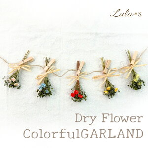 カラフル ドライフラワーガーランド プリザーブドフラワー ドライフラワー ナチュラル インテリア 雑貨 誕生日 プレゼント 母の日 父の日 贈り物 ギフト プリザ ウェディング 祝い 母の日 Lu