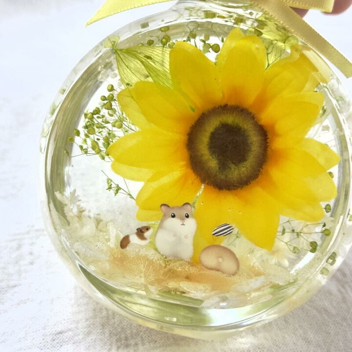 楽天市場】ひまわり ハムスター ハーバリウム プリザーブドフラワー 