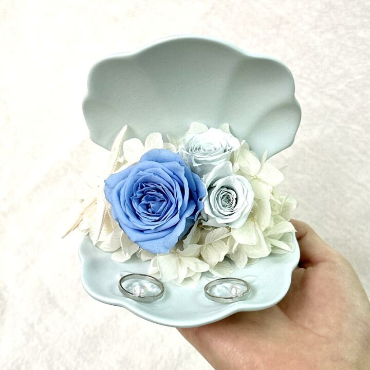 楽天市場】リングピロー シェル プリザーブドフラワー 貝殻 完成品  