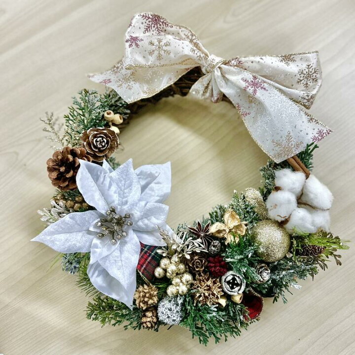 楽天市場】クリスマス リース アーティフィシャルフラワー 壁掛け 玄関 