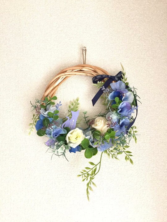 楽天市場】紫陽花リース アーティフィシャルフラワー ナチュラルリース  