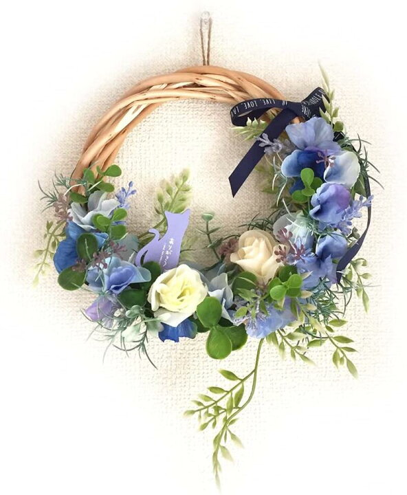 楽天市場】紫陽花リース アーティフィシャルフラワー ナチュラルリース  