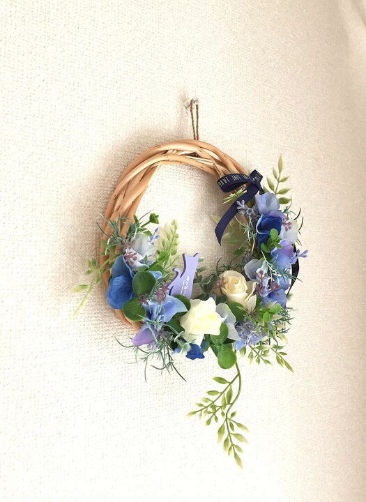 楽天市場】紫陽花リース アーティフィシャルフラワー ナチュラルリース 
