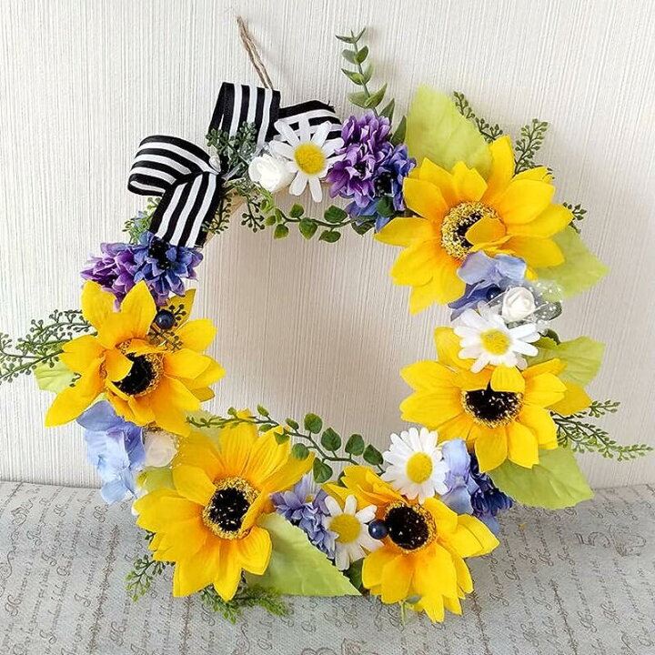 楽天市場】さわやかなサマーリース ひまわり 向日葵 マーガレット サン  