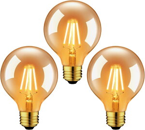 �y�󂠂�zLVWIT LED�d�� �t�B�������g�d�� E26���� (6W) 60W�`���� 720LM �G�W�\���d�� �d���F2500K G80 ���F ���g�� �������Ή� 3�� X000YE5XOZ B09BQVGDR7