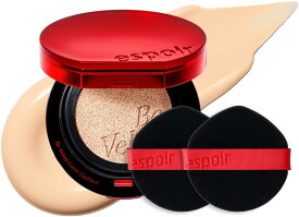 【訳あり】エスポア リニューアル ビーベルベット カバークッション SPF42 PA+++(本体＋パフ2枚) 21 アイボリー クッションファンデ カバー力高い 崩れない 滝汗ファンデーション セミマット ベースメイク 韓国コスメ espoir B0DZXFC9MF