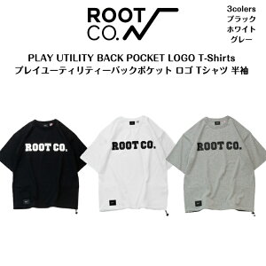 �yROOT CO. ���[�g�R�[�z�o�b�N�|�P�b�g&�����h���[�R�[�h�t��PLAY UTILITY BACK POCKET Logo T-Shirts�v���C���[�e�B���e�B�[�o�b�N�|�P�b�g ���ST�V���c