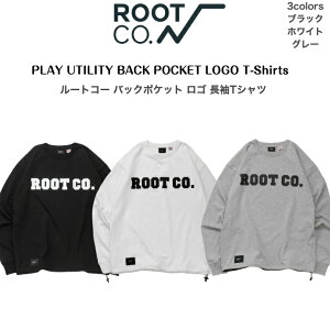�yROOT CO. ���[�g�R�[�z�o�b�N�|�P�b�g&�����h���[�R�[�h�t��PLAY UTILITY BACK POCKET Long Sleeve Logo T-Shirts�v���C���[�e�B���e�B�[�o�b�N�|�P�b�g ���S�����O�X���[�uT�V���c