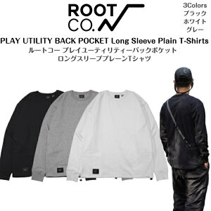�yROOT CO. ���[�g�R�[�z�o�b�N�|�P�b�g&�����h���[�R�[�h�t��PLAY UTILITY BACK POCKET Long Sleeve Plain T-Shirts�v���C���[�e�B���e�B�[�o�b�N�|�P�b�g �����O�X���[�u �v���[��T�V���c ����T