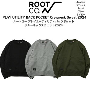 �yROOT CO. ���[�g�R�[�z�v���C���[�e�B���e�B�[�o�b�N�|�P�b�g�N���[�l�b�N�X�E�F�b�g2024PLAY UTILITY BACK POCKET Crewneck Sweat 2024