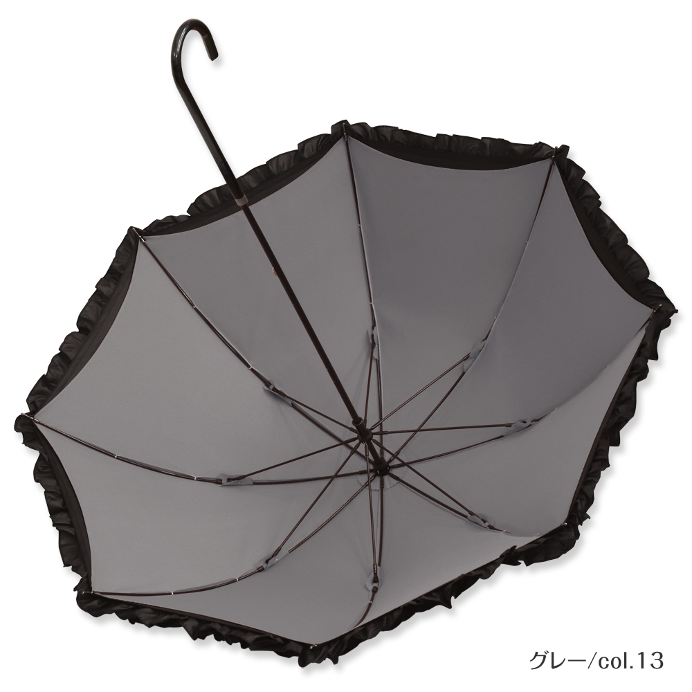 完全遮光 100％ 日傘 傘 レディース パゴダ傘 晴雨兼用 UVカット 雨傘 フリル かわいい ギフト ボンボンキュート プラス