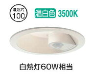 大光電機 人感センサ付ダウンライト 軒下使用可 DDL5394AW 工事必要