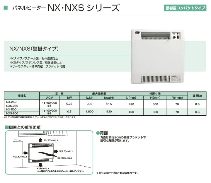 楽天市場】【インターセントラル】パネルヒーター自然対流方式定格電圧 