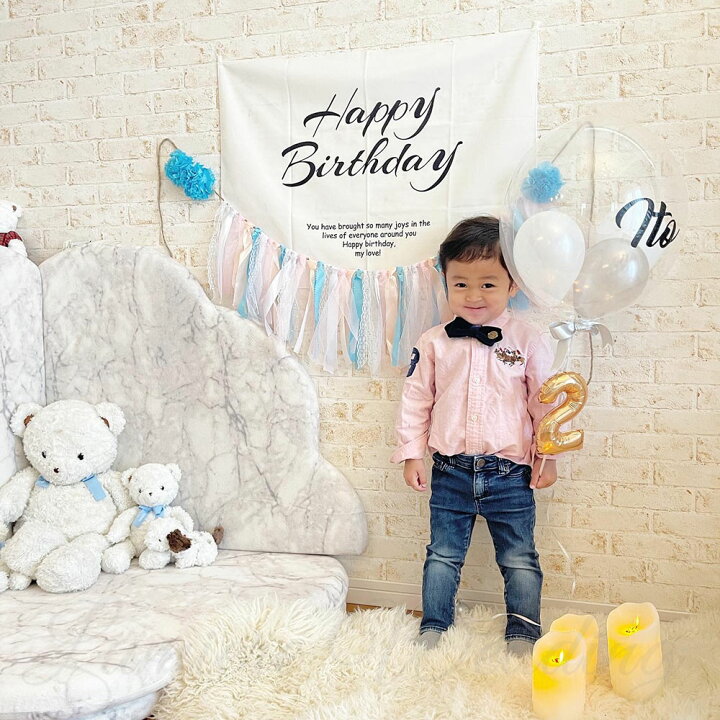楽天市場 バースデー タペストリー 誕生日 飾り付け パーティー 飾り 装飾 Happy Birthday ハッピーバースデー 月齢 フォト 100日祝い ハーフバースデー おしゃれ インテリア シンプル ナチュラル 大人 かわいい フォトブース 寝相アート 撮影小物 ベビー おうち