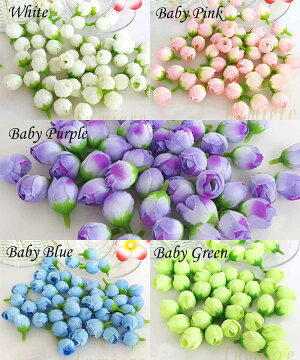 【あす楽】20個セット10色つぼみデコレーションローズ【バラ薔薇造花シルクフラワー花部分のみ花部分茎なしDIY手作り結婚式手芸ハンドメイド装飾飾りカラフル】
