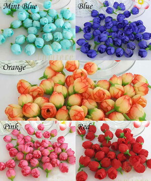 【あす楽】20個セット10色つぼみデコレーションローズ【バラ薔薇造花シルクフラワー花部分のみ花部分茎なしDIY手作り結婚式手芸ハンドメイド装飾飾りカラフル】