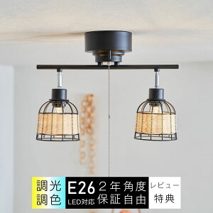 シーリングライト プルスイッチ 天井照明 2灯 E26 ペンダントライト 紐 引きひも おしゃれ シンプル スポットライト 北欧 リビング 天井 ダイニング 照明 新生活 キッチン 居間用 子供部屋 間