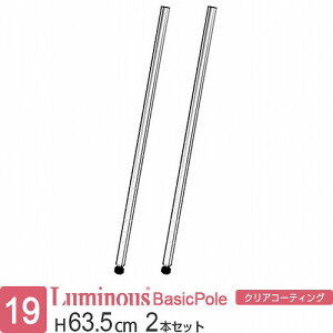ルミナス 公式 ラック パーツ ポール 柱 2本セット 高さ65 基本ポール 延長ポール ポール径19mm オリジナルセット スチールラック 収納 棚 メタル 業務用 頑丈 スリム DIY カスタム 部品 ルミナ