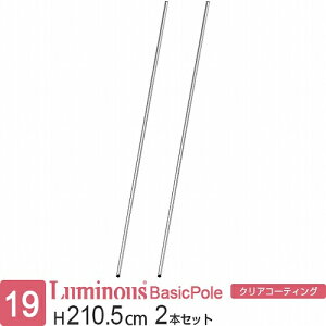 ルミナス 公式 ラック パーツ ポール 柱 2本セット 高さ210 基本ポール 延長ポール ポール径19mm オリジナルセット スチールラック 収納 棚 メタル 業務用 頑丈 スリム DIY カスタム 部品 ルミナ