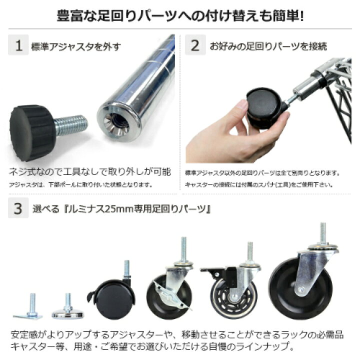 楽天市場】ルミナス 公式 ラック パーツ ポール 柱 4本セット 高さ60 