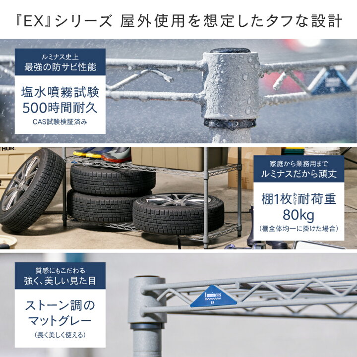 楽天市場】【公式】 ラック 屋外 3段 4段 幅120 奥行45 収納 スチール 
