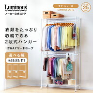 ★P5倍★14日20時から ＼省スペースにたっぷり収納／ ルミナス ラテ ハンガーラック 2段 二段 頑丈 キャ…