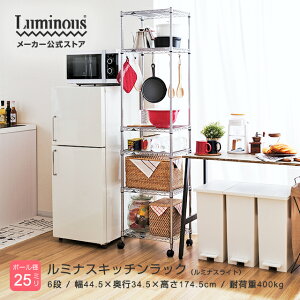 キッチンラック スリム 幅45 奥行35 6段 スリムラック キッチン収納 ダイニング収納 スチール製 レンジラック オープンラック 隙間 すき間 19mmポール 45x奥行35/6段 W44.5×D34.5×H174.5cm パントリー