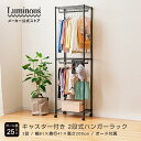 2段ハンガーラック 幅60 ルミナス ノワール 黒 ハンガーラック 棚付き Luminous ルミナス 【メーカー公式】 スチールラック 幅60 2段 奥行40 収納ラックスリム コートハンガー 衣類収納 洋服掛け コート掛け ワードローブ 幅61×奥行41×高さ209cm EHN2WD-60